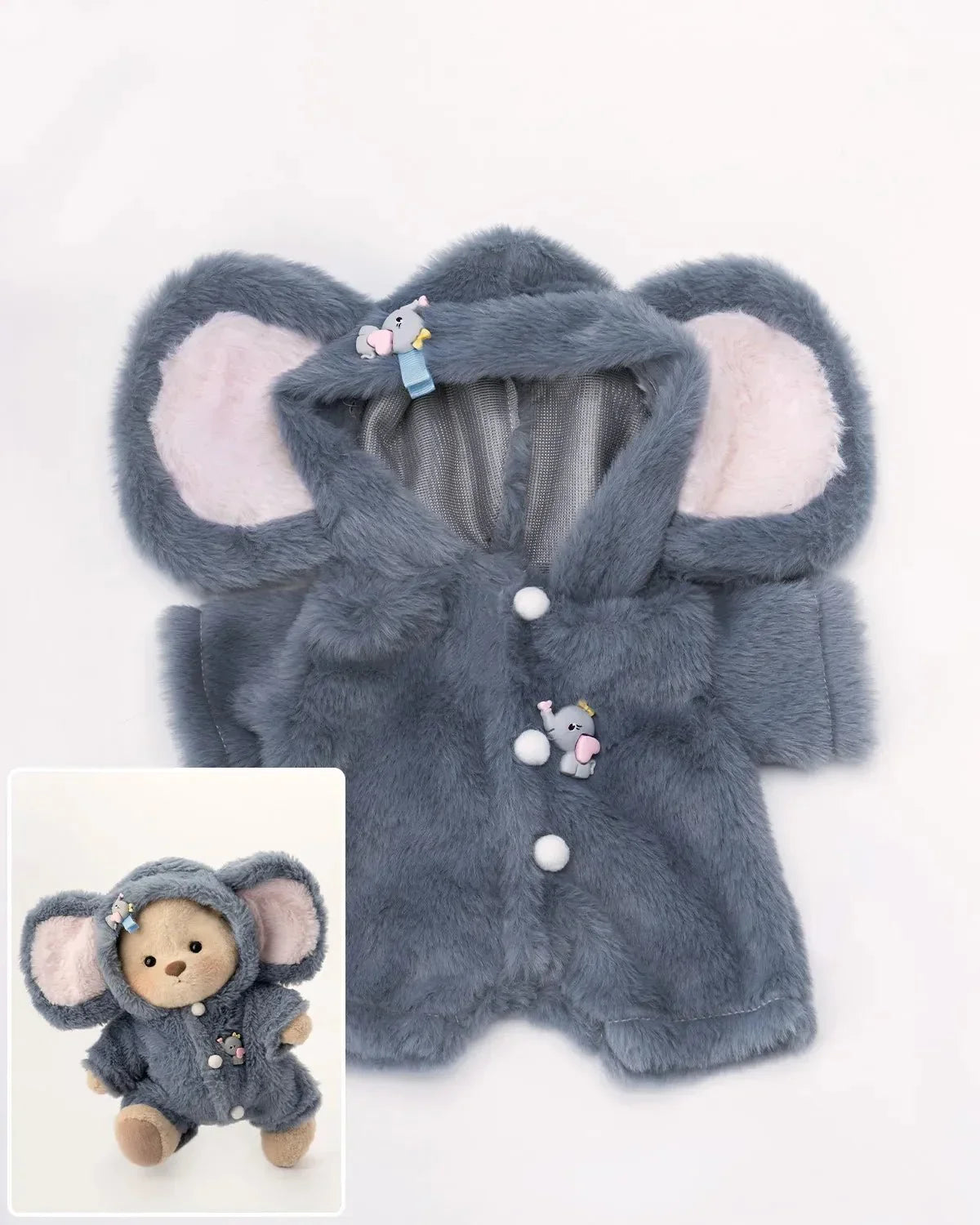 Ručne vyrábaný prémiový macko s vymeniteľnými oblečkami – FluffyCuddle