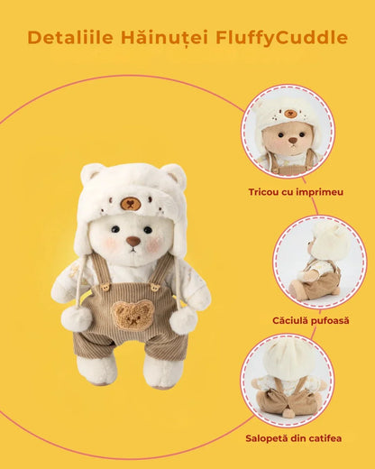 Ručne vyrábaný prémiový macko s vymeniteľnými oblečkami – FluffyCuddle