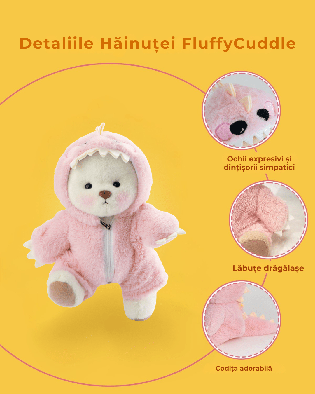 Ručne vyrábaný prémiový macko s vymeniteľnými oblečkami – FluffyCuddle