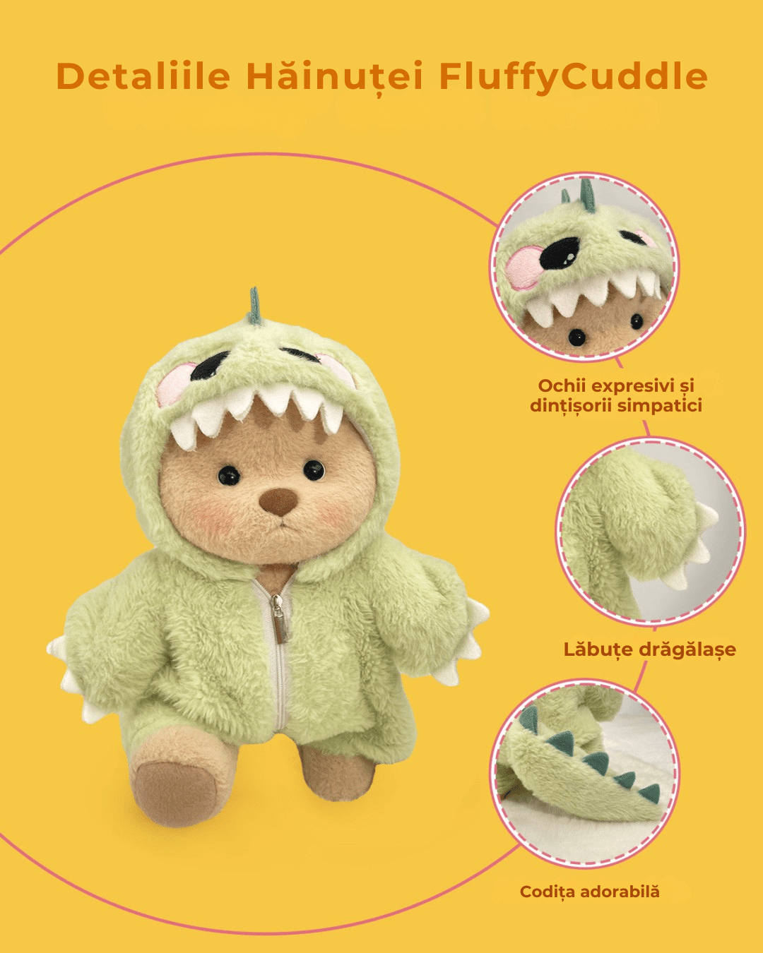 Ručne vyrábaný prémiový macko s vymeniteľnými oblečkami – FluffyCuddle