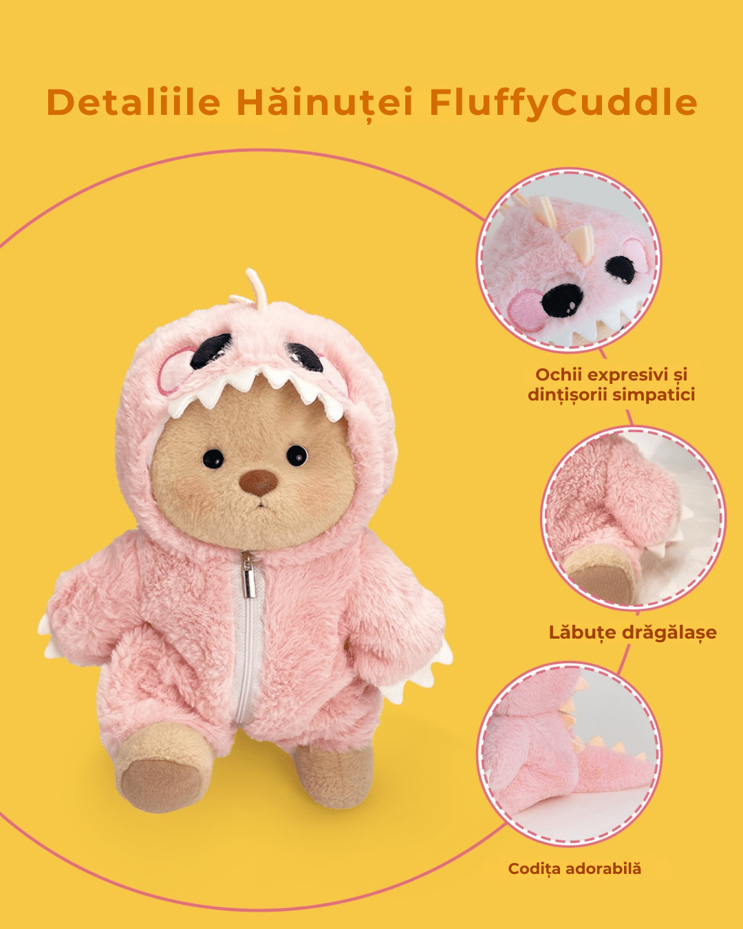 Ručne vyrábaný prémiový macko s vymeniteľnými oblečkami – FluffyCuddle