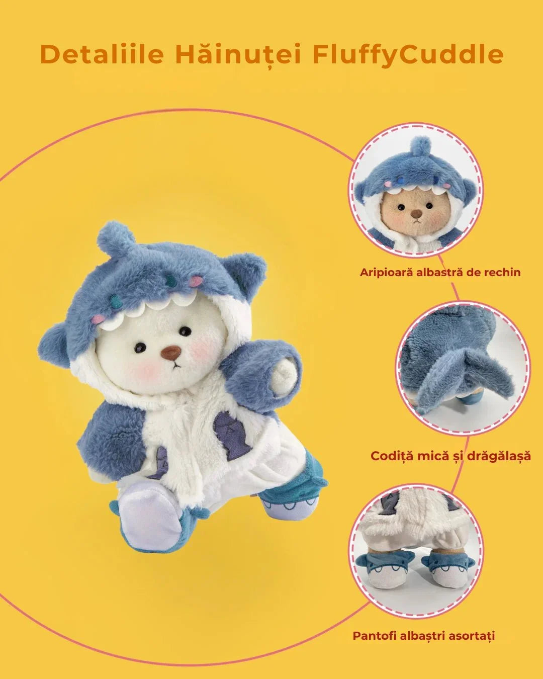 Ručne vyrábaný prémiový macko s vymeniteľnými oblečkami – FluffyCuddle