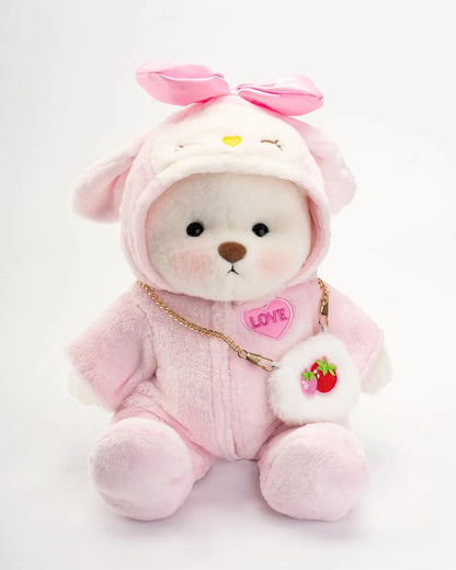 Ručne vyrábaný prémiový macko s vymeniteľnými oblečkami – FluffyCuddle