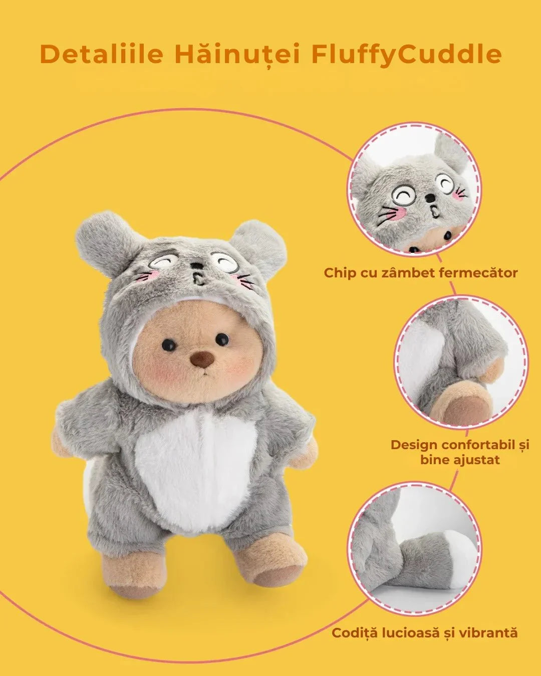 Ručne vyrábaný prémiový macko s vymeniteľnými oblečkami – FluffyCuddle