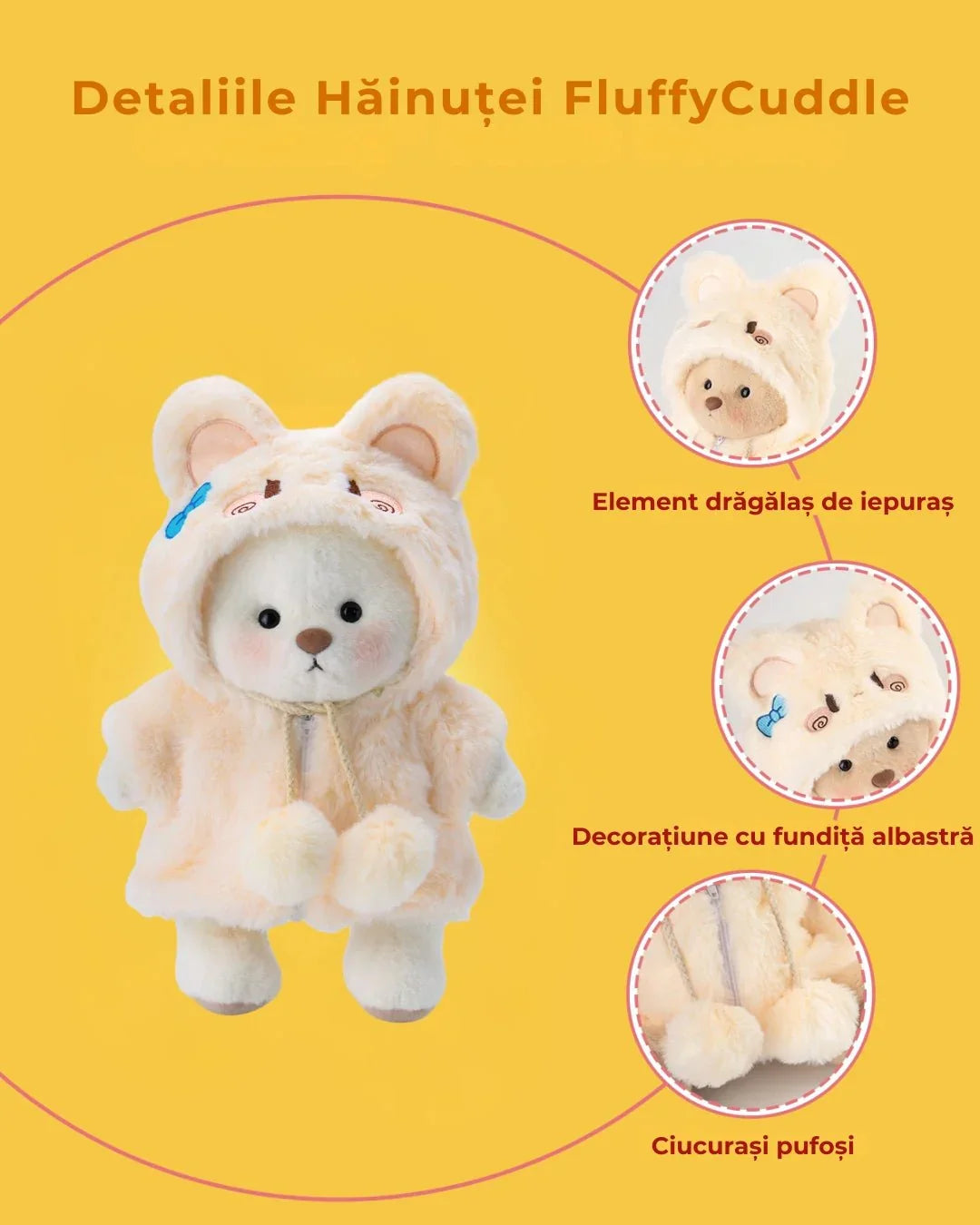 Ručne vyrábaný prémiový macko s vymeniteľnými oblečkami – FluffyCuddle