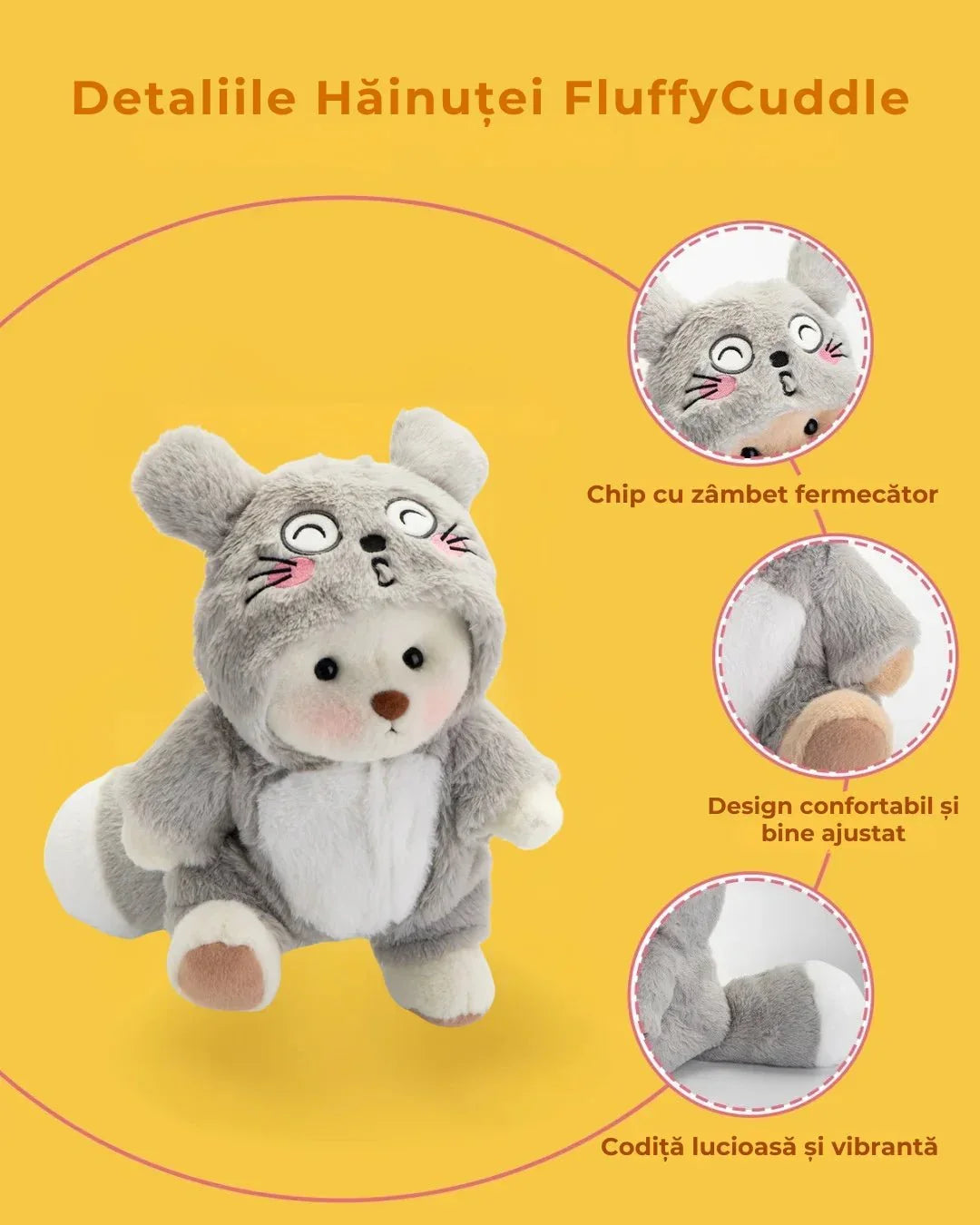 Ručne vyrábaný prémiový macko s vymeniteľnými oblečkami – FluffyCuddle