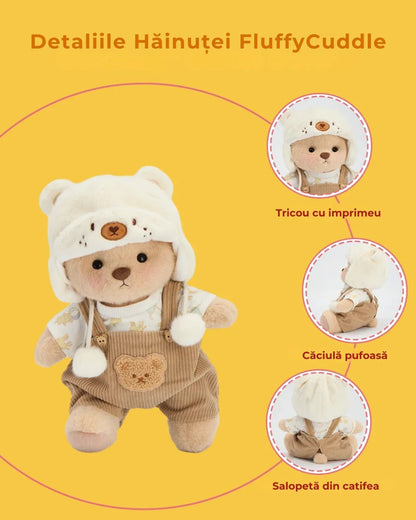 Ručne vyrábaný prémiový macko s vymeniteľnými oblečkami – FluffyCuddle