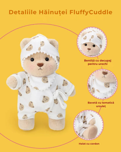 Ručne vyrábaný prémiový macko s vymeniteľnými oblečkami – FluffyCuddle