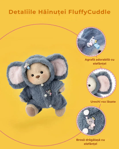Ručne vyrábaný prémiový macko s vymeniteľnými oblečkami – FluffyCuddle