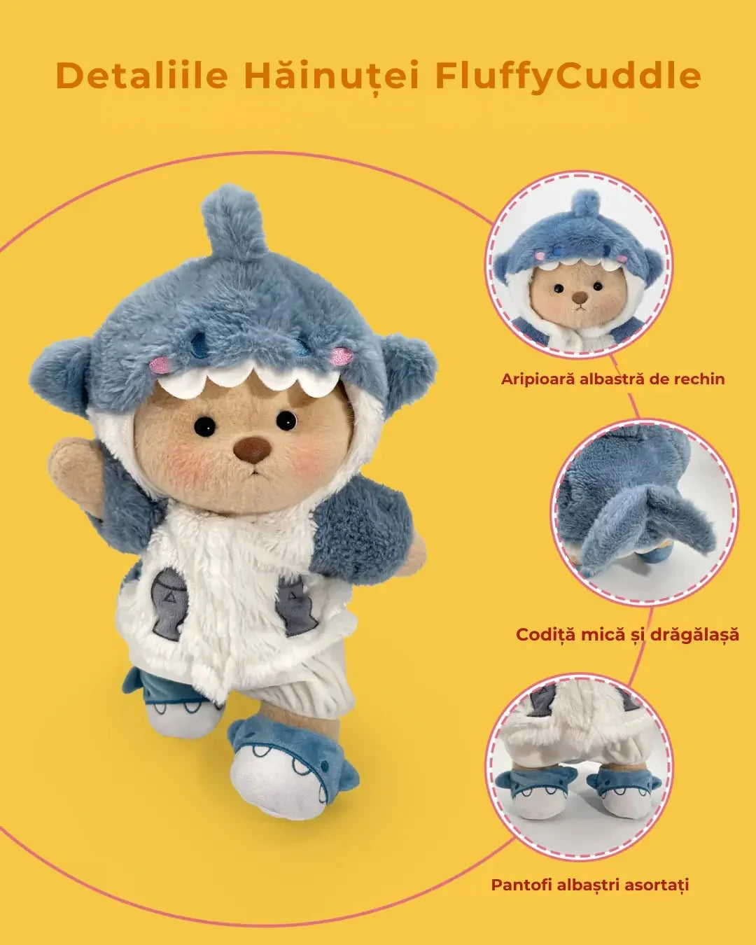 Ručne vyrábaný prémiový macko s vymeniteľnými oblečkami – FluffyCuddle