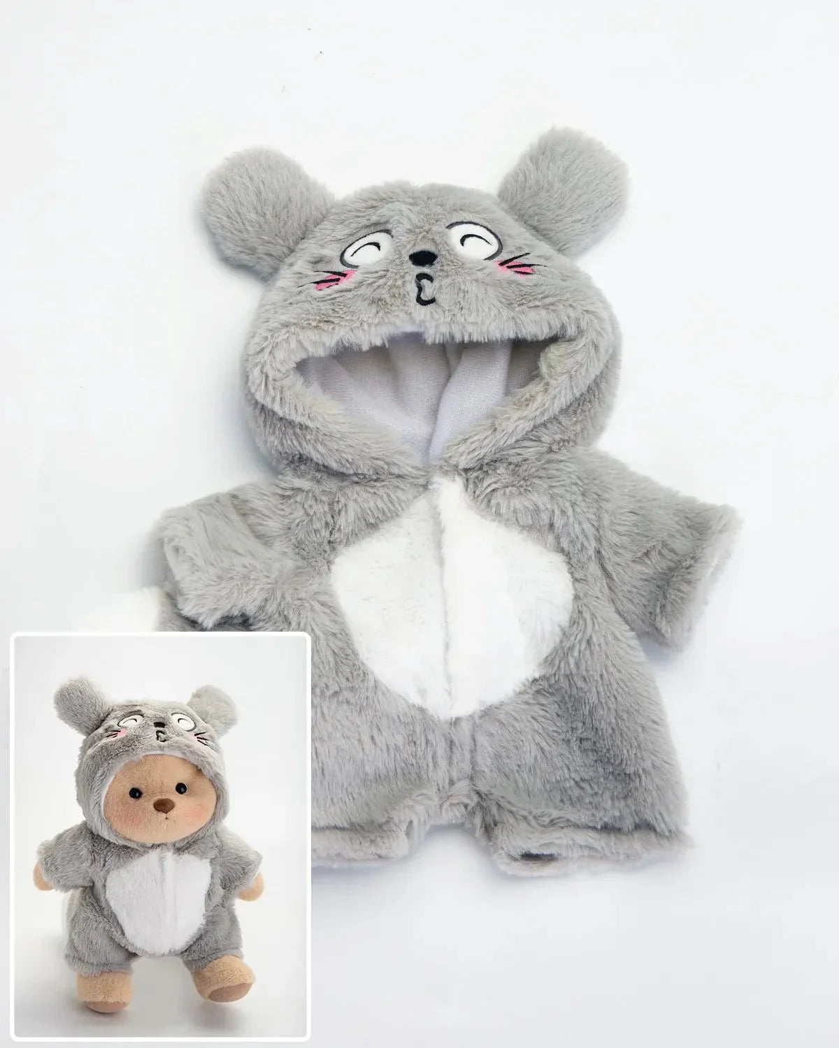 Ručne vyrábaný prémiový macko s vymeniteľnými oblečkami – FluffyCuddle